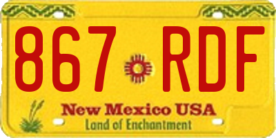 NM license plate 867RDF