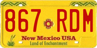 NM license plate 867RDM
