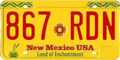 NM license plate 867RDN