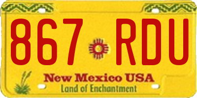 NM license plate 867RDU