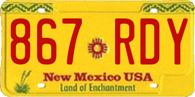 NM license plate 867RDY