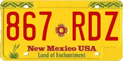 NM license plate 867RDZ