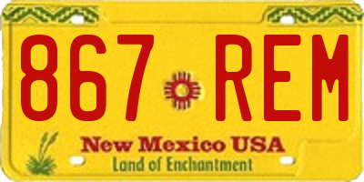 NM license plate 867REM