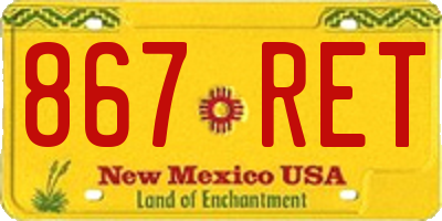 NM license plate 867RET