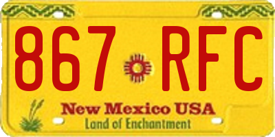 NM license plate 867RFC