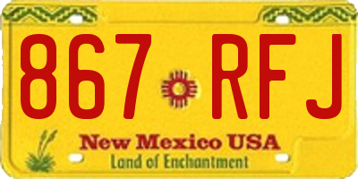 NM license plate 867RFJ