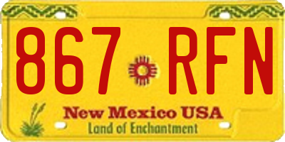 NM license plate 867RFN