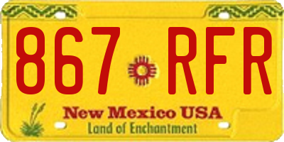 NM license plate 867RFR