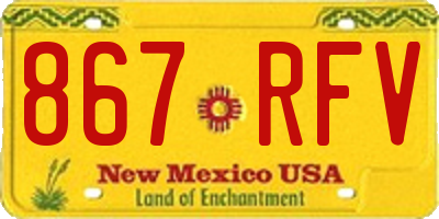 NM license plate 867RFV