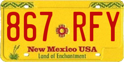 NM license plate 867RFY
