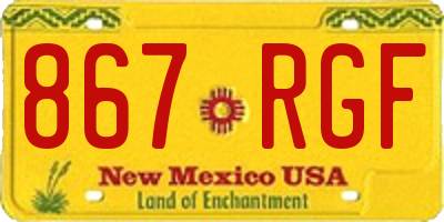 NM license plate 867RGF