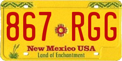 NM license plate 867RGG