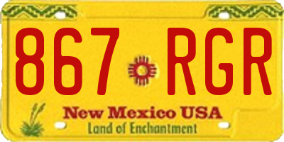 NM license plate 867RGR