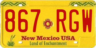 NM license plate 867RGW