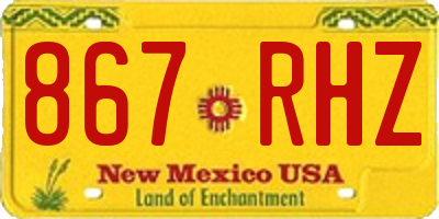 NM license plate 867RHZ