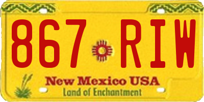 NM license plate 867RIW