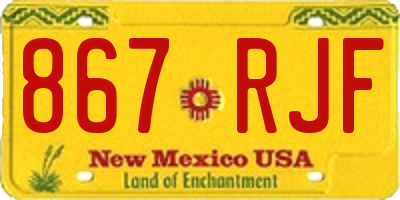 NM license plate 867RJF