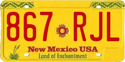 NM license plate 867RJL