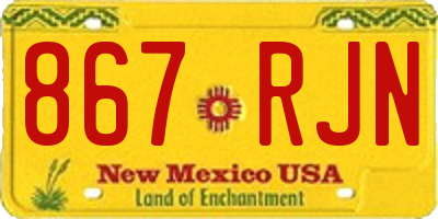 NM license plate 867RJN