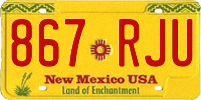 NM license plate 867RJU