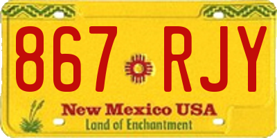 NM license plate 867RJY