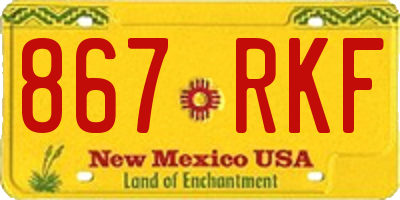 NM license plate 867RKF