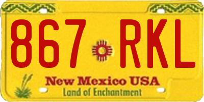 NM license plate 867RKL