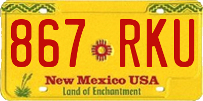NM license plate 867RKU