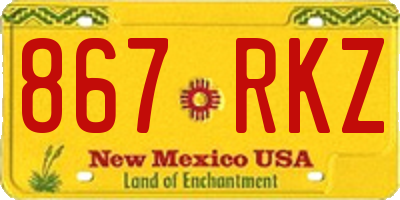 NM license plate 867RKZ