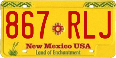 NM license plate 867RLJ