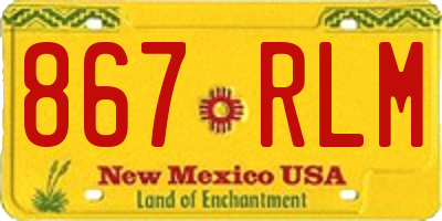NM license plate 867RLM
