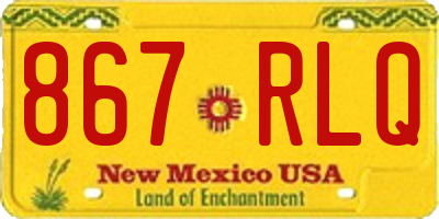 NM license plate 867RLQ