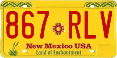 NM license plate 867RLV