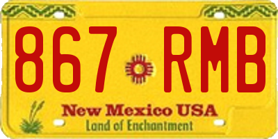 NM license plate 867RMB