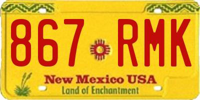 NM license plate 867RMK