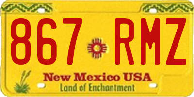 NM license plate 867RMZ