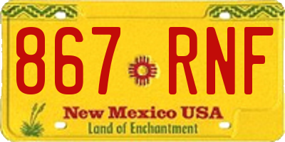 NM license plate 867RNF