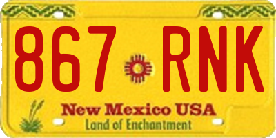 NM license plate 867RNK