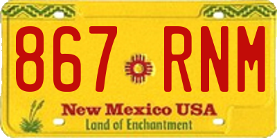 NM license plate 867RNM