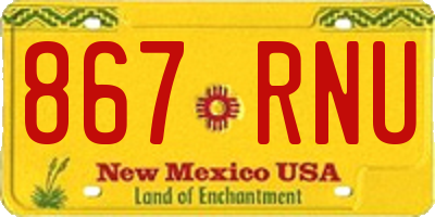 NM license plate 867RNU