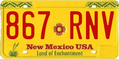 NM license plate 867RNV