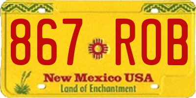 NM license plate 867ROB
