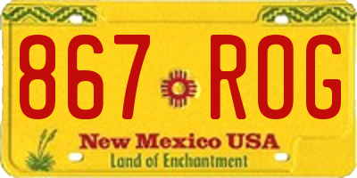 NM license plate 867ROG