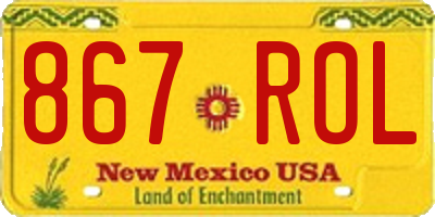NM license plate 867ROL