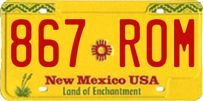 NM license plate 867ROM
