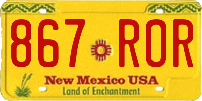 NM license plate 867ROR