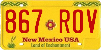 NM license plate 867ROV