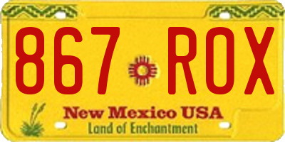 NM license plate 867ROX