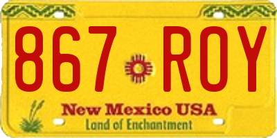 NM license plate 867ROY