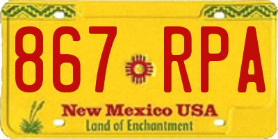 NM license plate 867RPA
